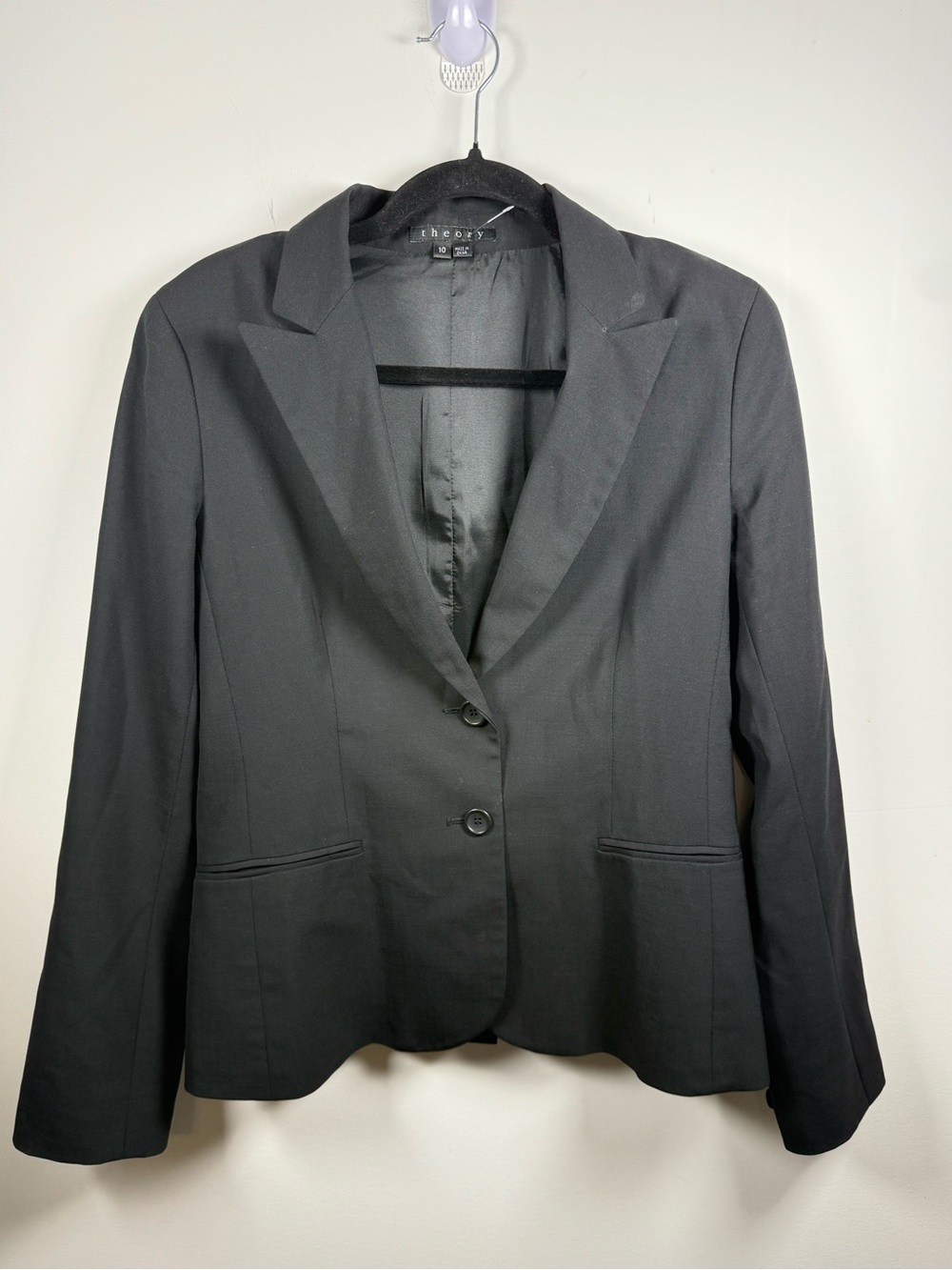 THEORY | Nichelle Black Wool Blend Blazer Size 10